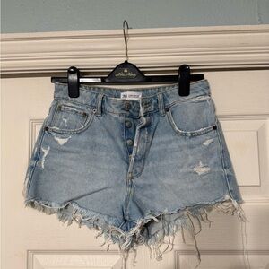 Zara Distressed Denim Shorts